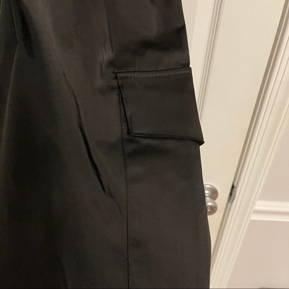 Zara Black Satin Cargo Joggers - Picture 4 of 5